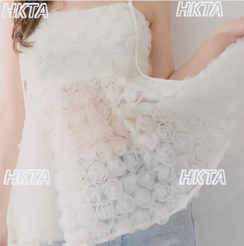 Suspender Tank Top - 일본 2026 여름 신상 로즈 플라워