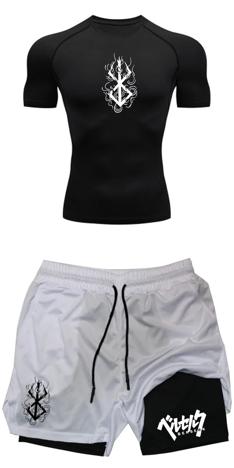 남성용 여름 헬스 피트니스 트레이닝 운동복 세트 - 반 - Compression Shorts Athletes 리뷰 및 가격
