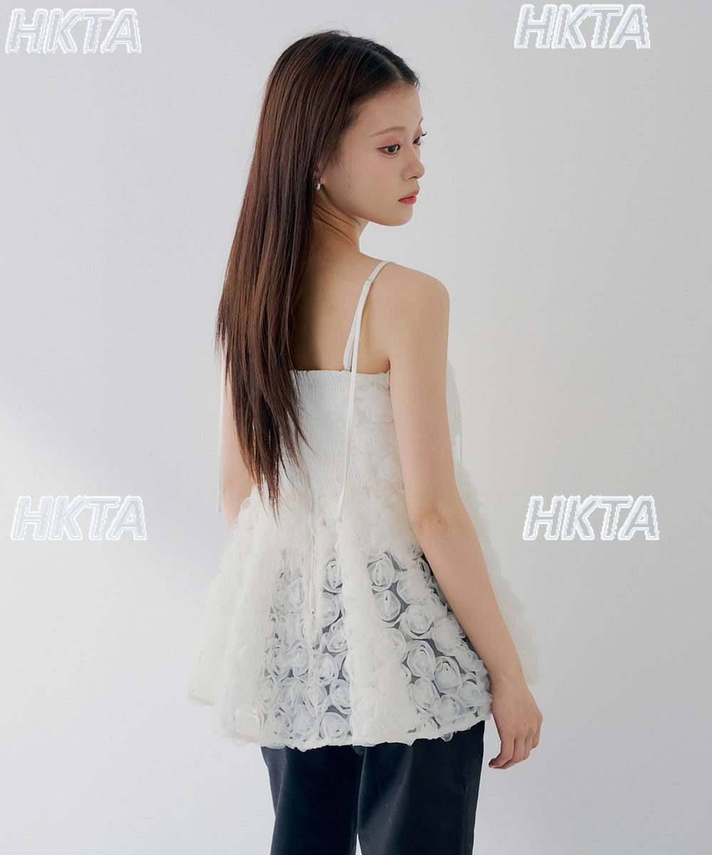 일본 2026 여름 신상 로즈 플라워 메쉬 물방울 무늬 - Suspender Tank Top 리뷰 및 가격