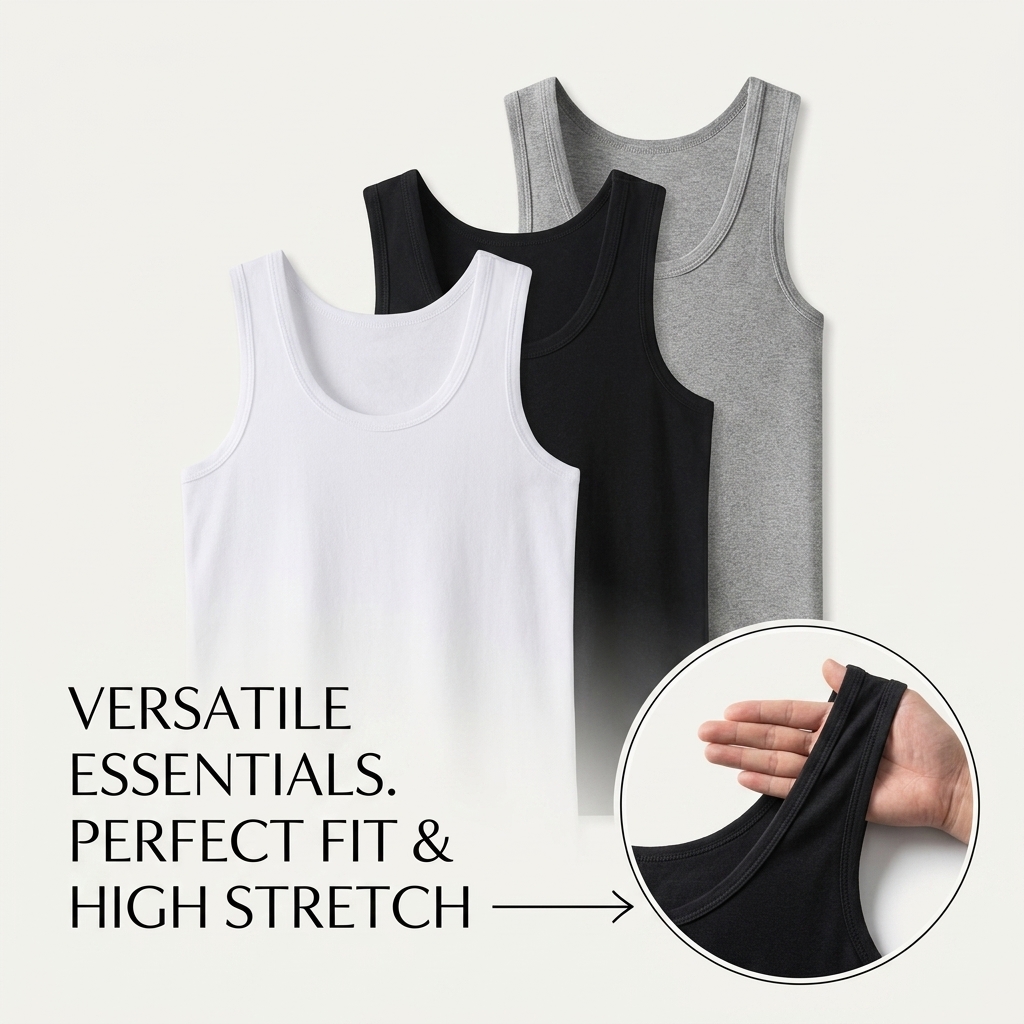 남성용 탱크탑 100% 순면 언더셔츠 민소매 라운드넥  - Sleeveless Undershirt 리뷰 및 가격